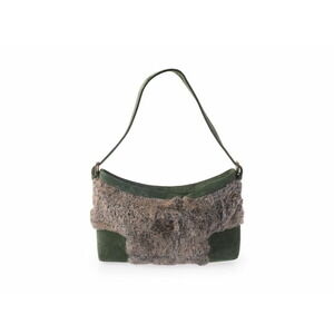 Loewe shoulder bag green suede lapin